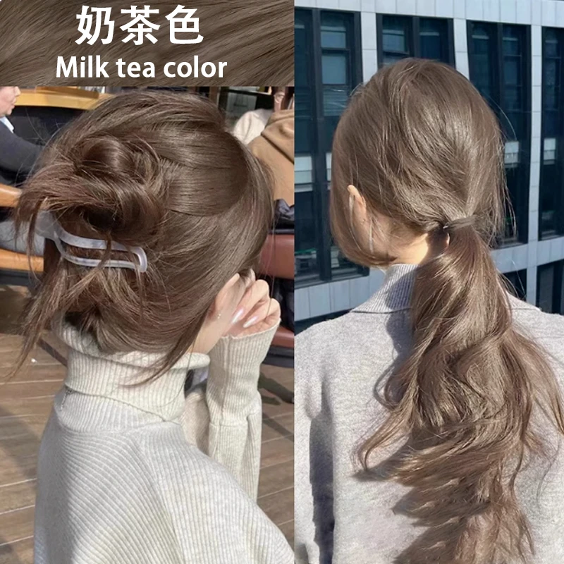 亚麻棕色染发膏2024流行色自己染植物天然纯显白染发膏学生党免漂