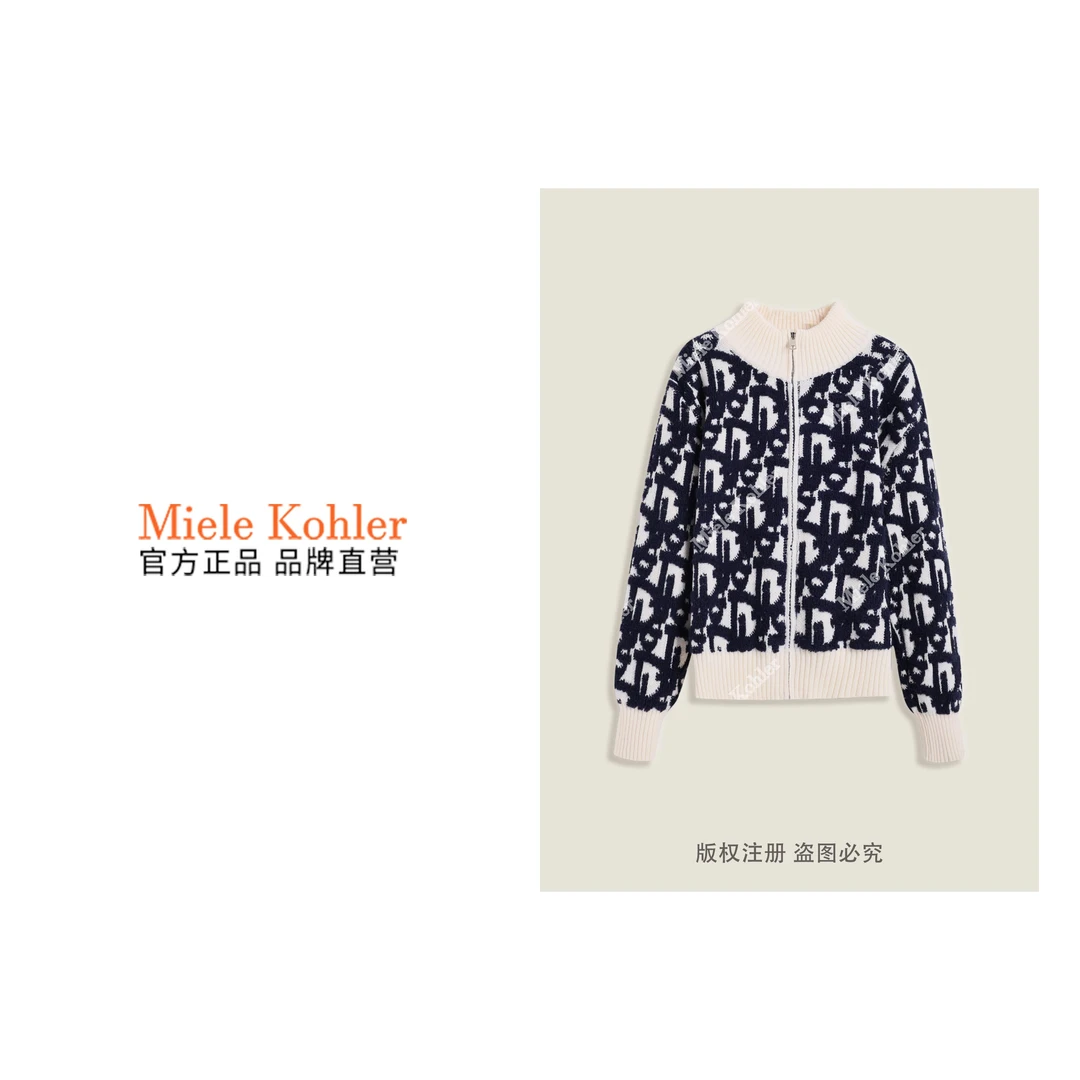 新款设计感刺绣字母女款开衫毛衣MKKQ3728-9【澳门小源同款】