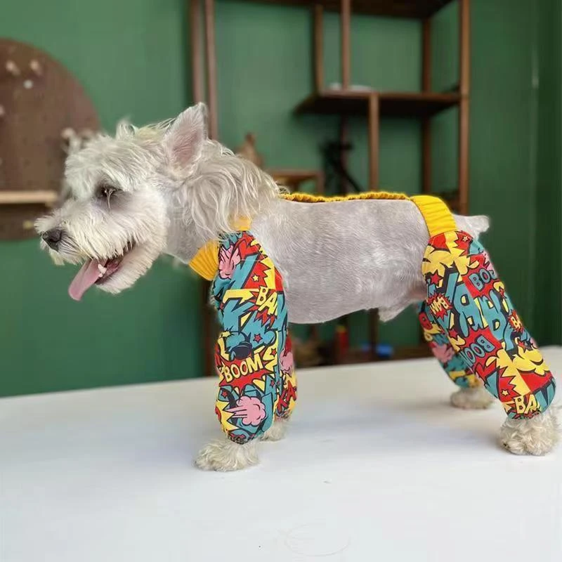 狗狗防尘裤遛弯裤春夏防脏防虫轻薄四脚裤腿套护腿小型犬春夏衣服