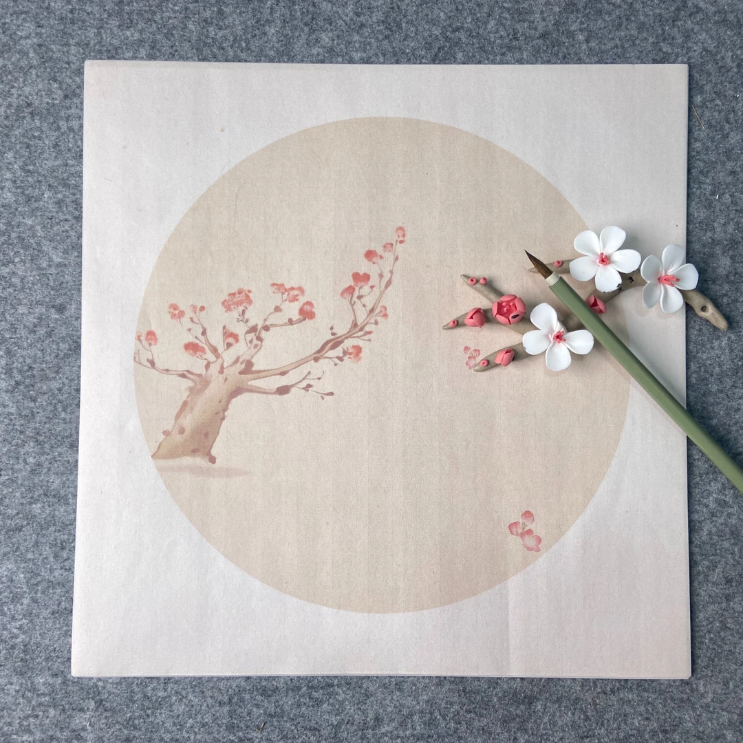 【古风团扇】蜡染半生熟宣纸书法练习作品纸