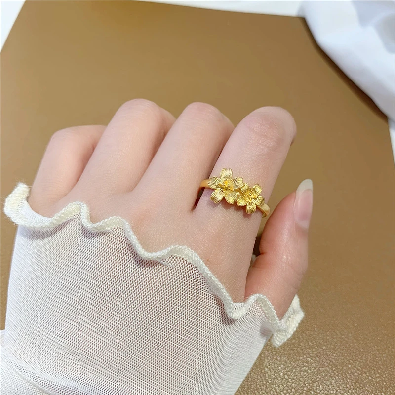 B287  时尚花朵戒指 开口可调节 轻奢简约百搭
