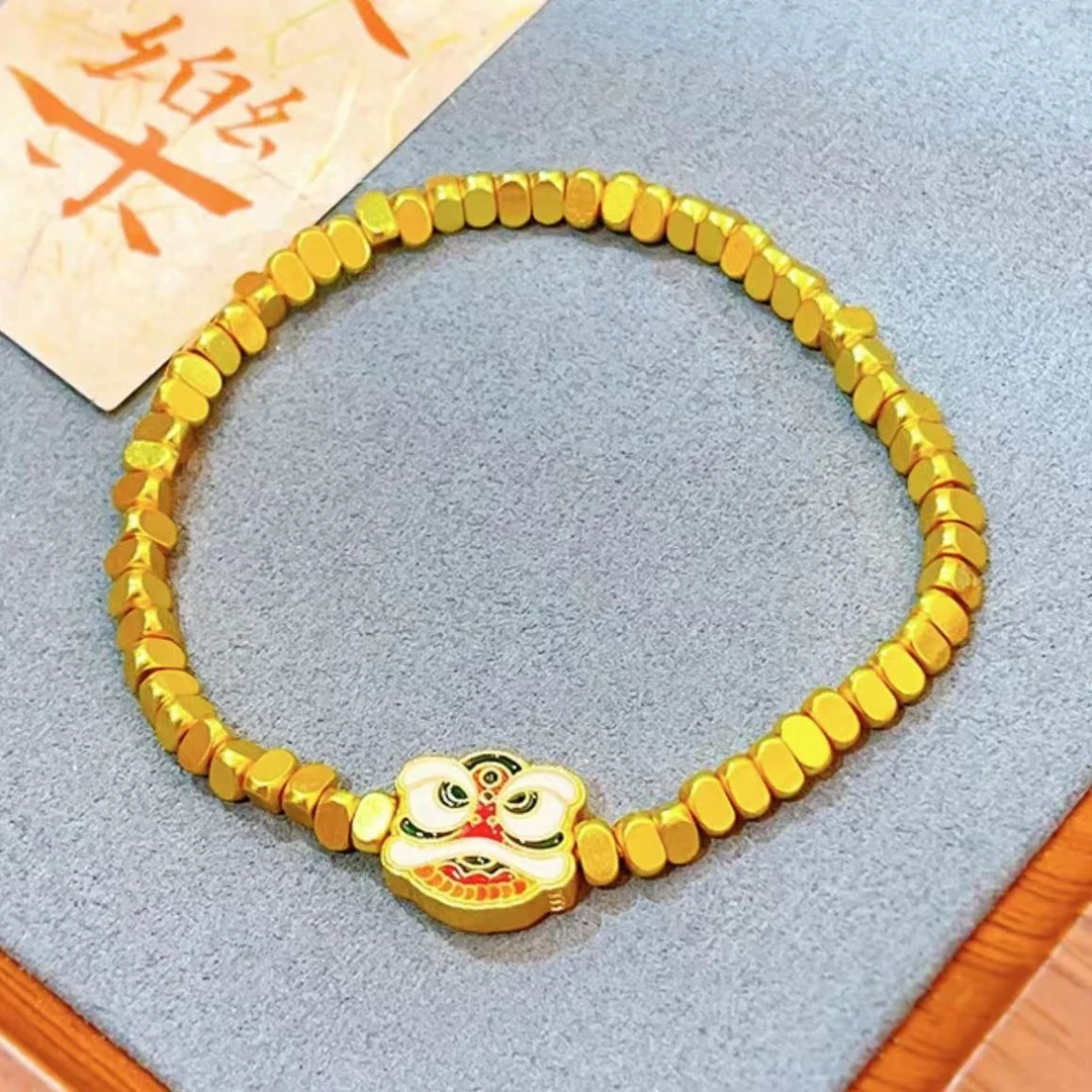 SL2126 醒狮碎金手链 古法弹力绳手串简约百搭手饰