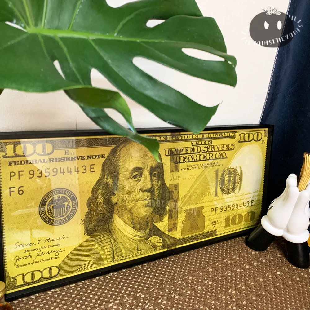 轻奢皮革画 金箔美金个性潮流装饰画电竞房挂画艺术版画潮玩质感