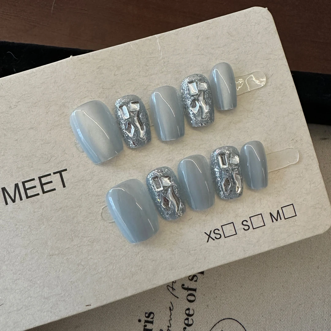 【VeryMeet - 穿戴甲】L89号满钻高级款半手工百搭美甲片指甲贴片