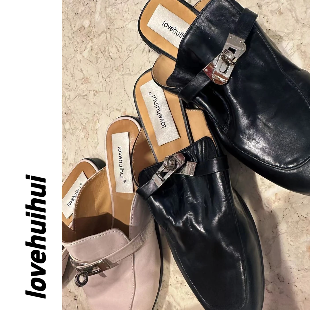 lovehuihui《手持匠心·不忘初心》进口togo油蜡褶皱牛皮懒人单鞋