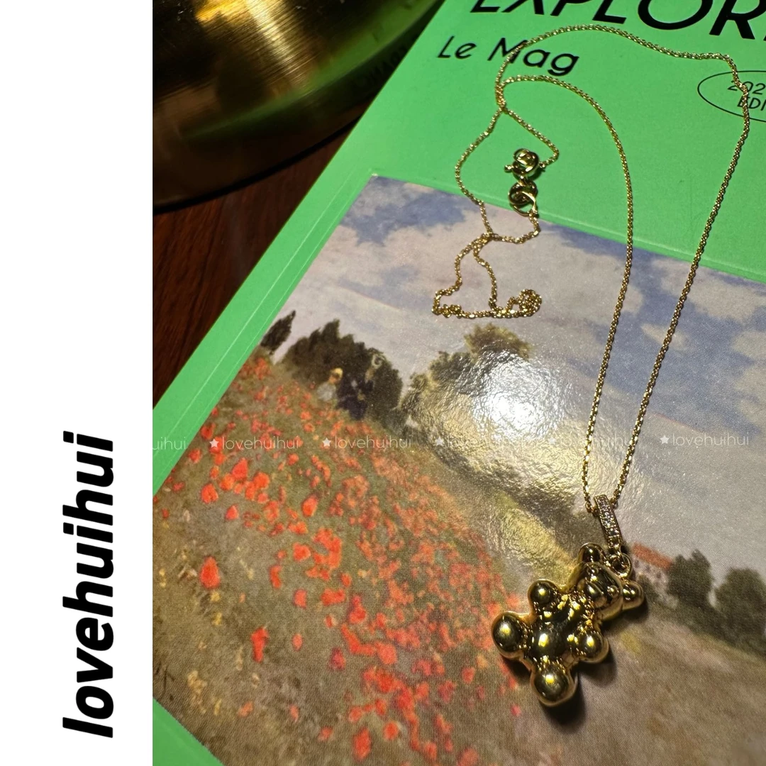 合金项链 lovehuihui《小熊要抱抱》韩国超可爱silver925项链