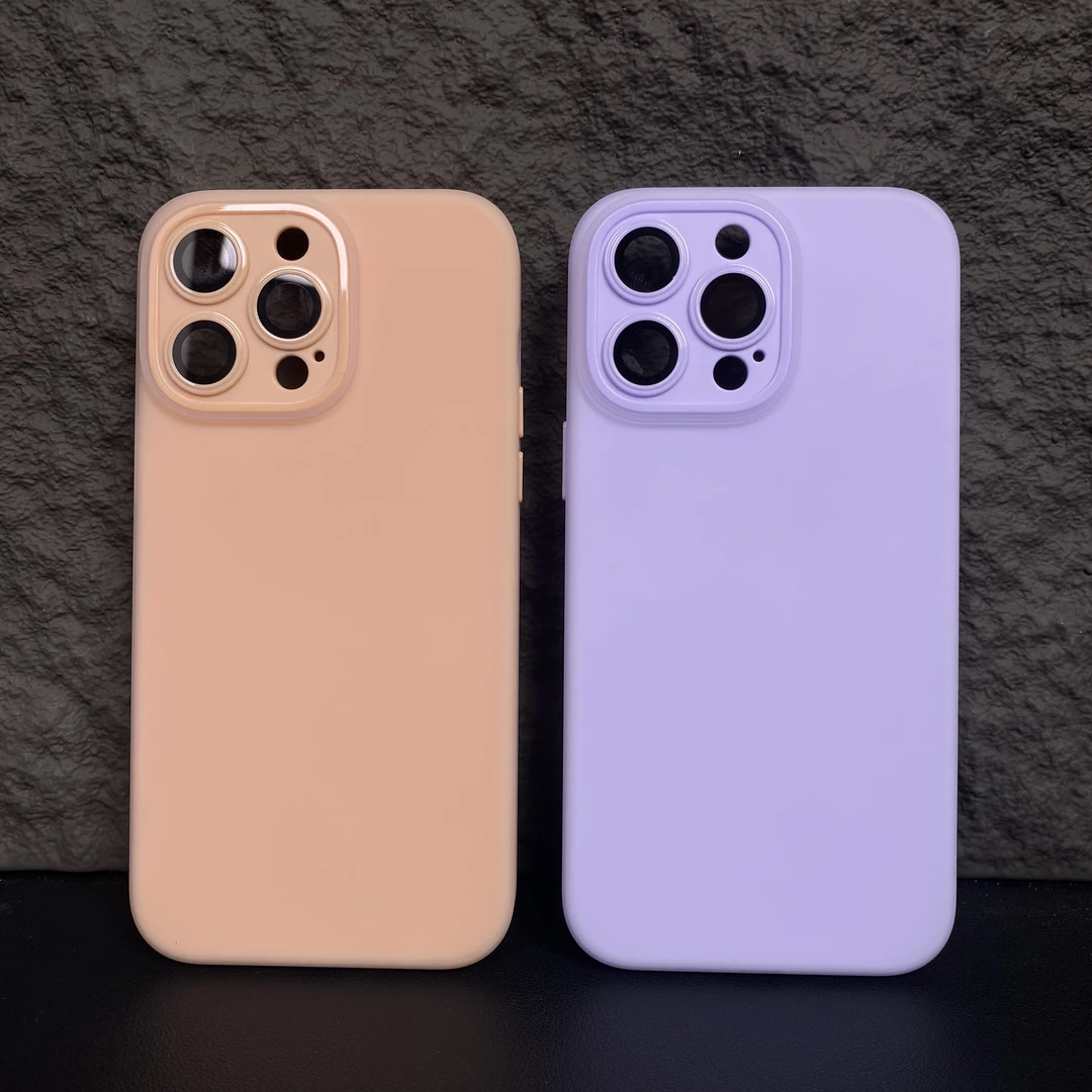 ins纯色肤感液态苹果12/13/14/iPhone15ProMax高级感14pro手机壳
