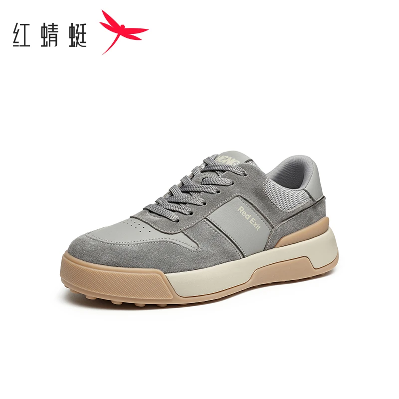红蜻蜓休闲板鞋2024秋季新款男鞋时尚休闲鞋平底系带运动跑步鞋男