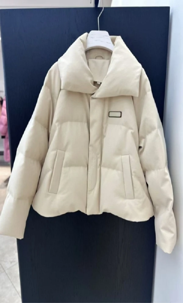 【索侖莎】衣长55 2024新款中空纱短款鹅绒服735