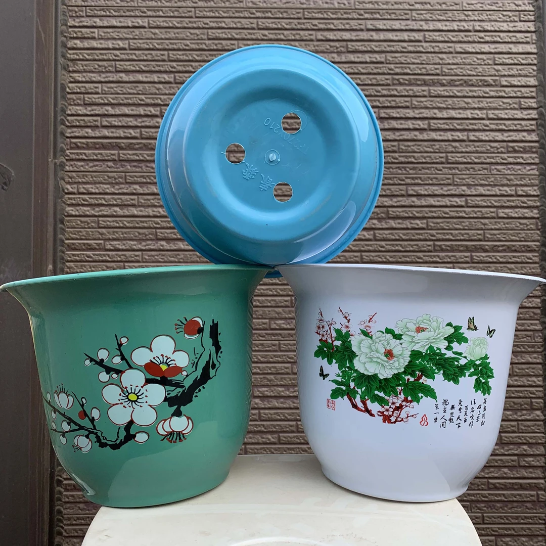 【拍1发10】树脂大号花盆批发仿瓷家用盆树脂型多肉花盆浪漫七夕礼
