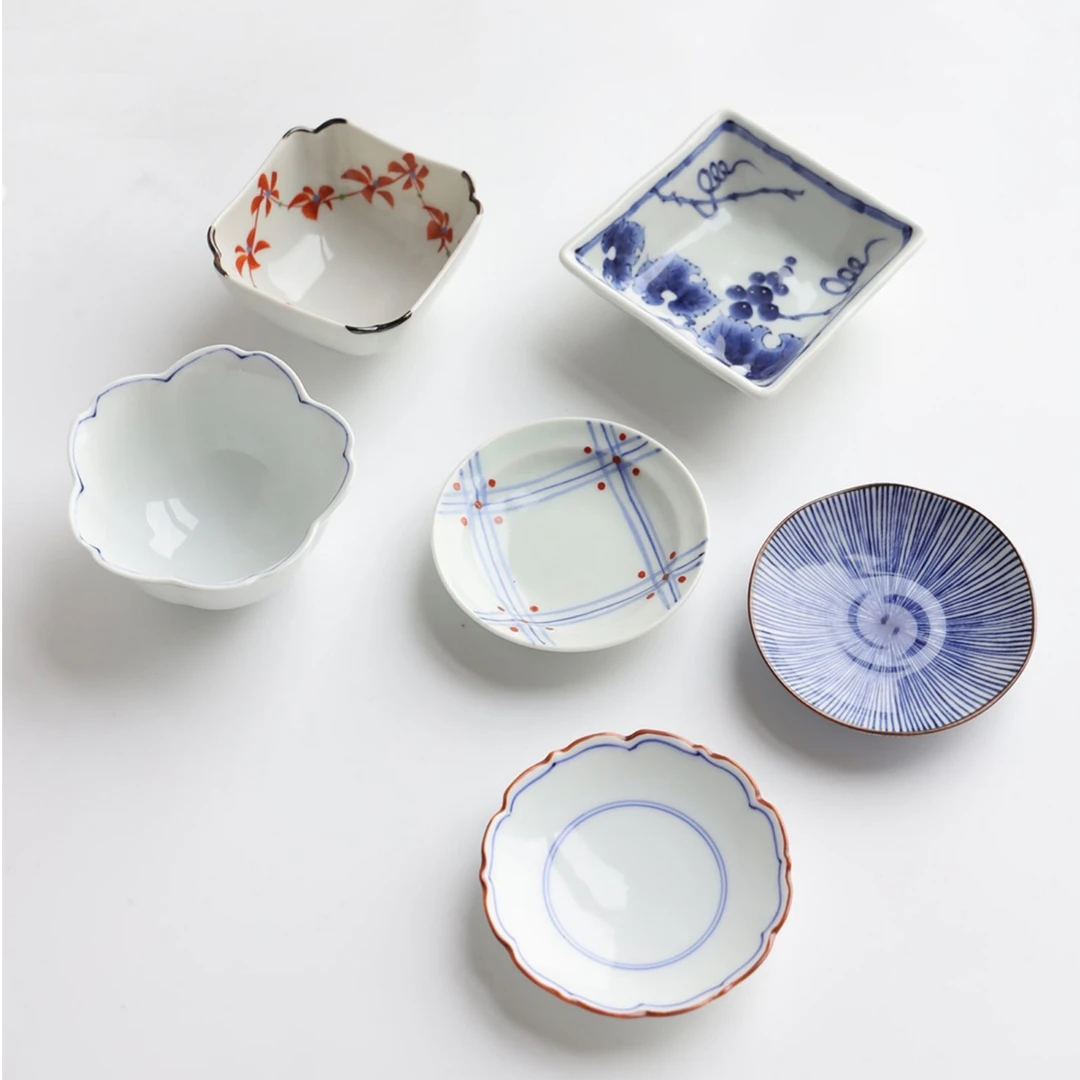 日本原装进口有田烧花型小菜陶瓷深碟日料理小碗蘸料碟子餐具A56