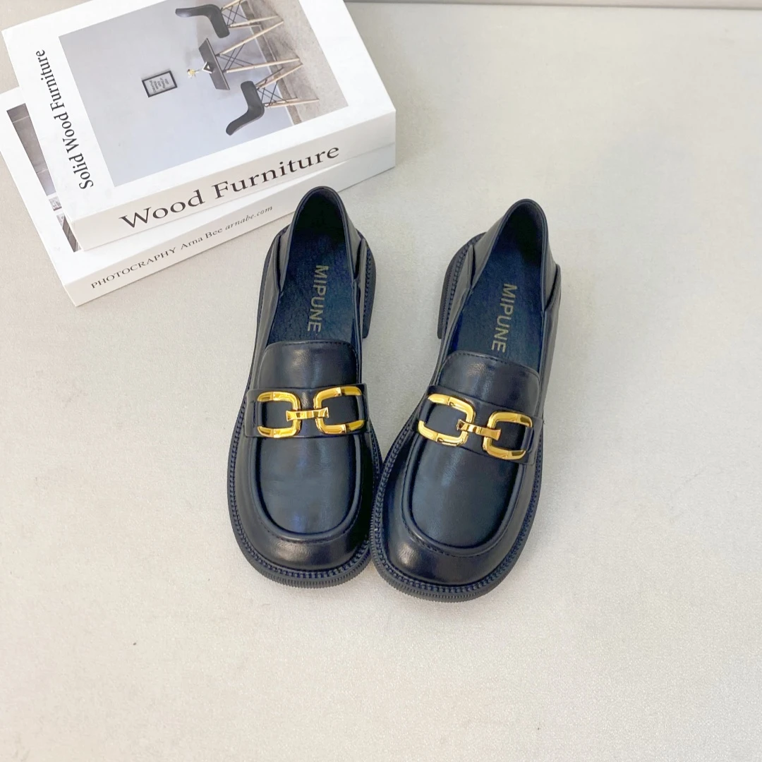 2024年新款黑色玛丽珍单鞋女百搭厚底JK英伦风小皮鞋平底乐福鞋子