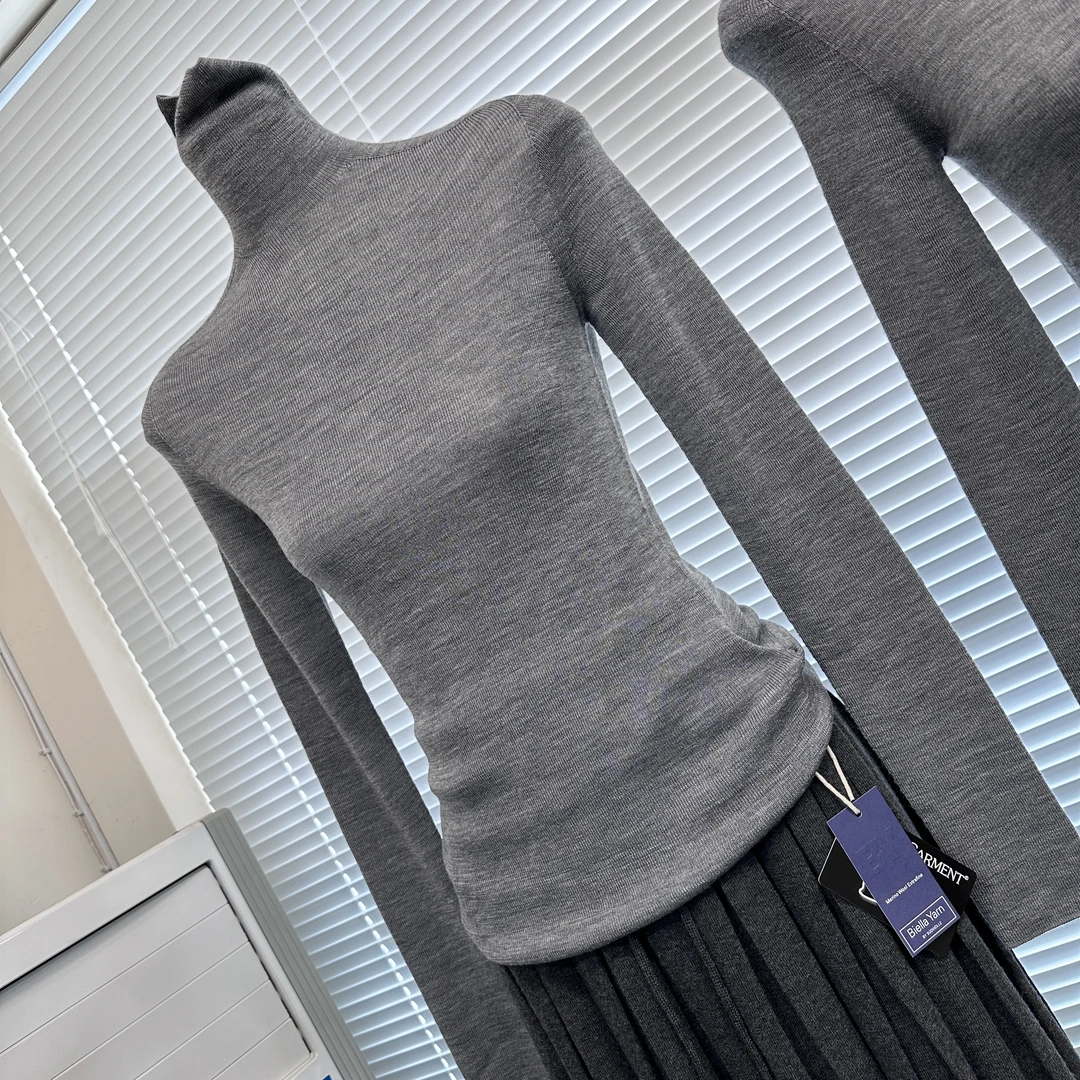 一线成衣精纺扬子堆领套头长袖绵羊毛秋冬女士羊毛衫21339-2