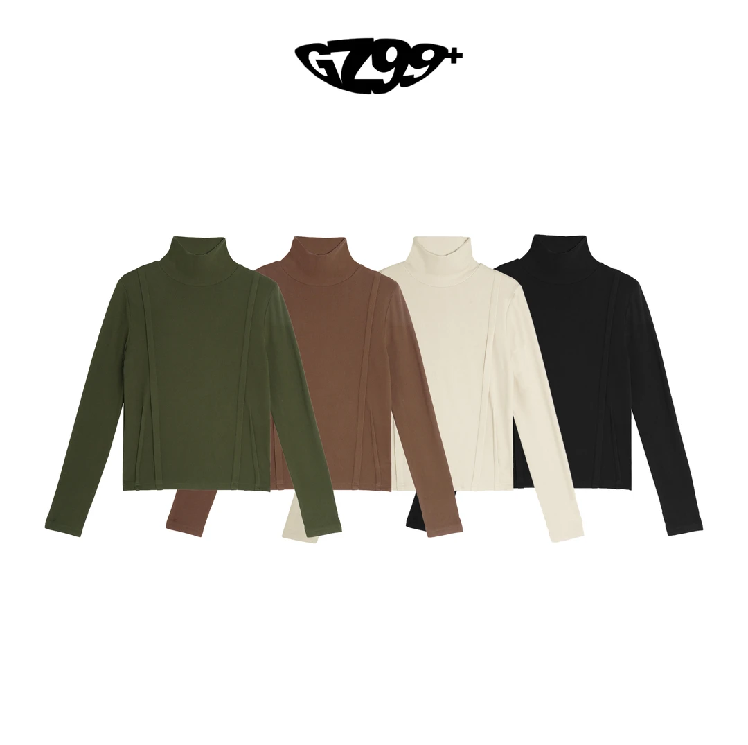 小九推荐 点燃欢欣 2024秋冬新款加厚加绒高领长袖上衣-T9925