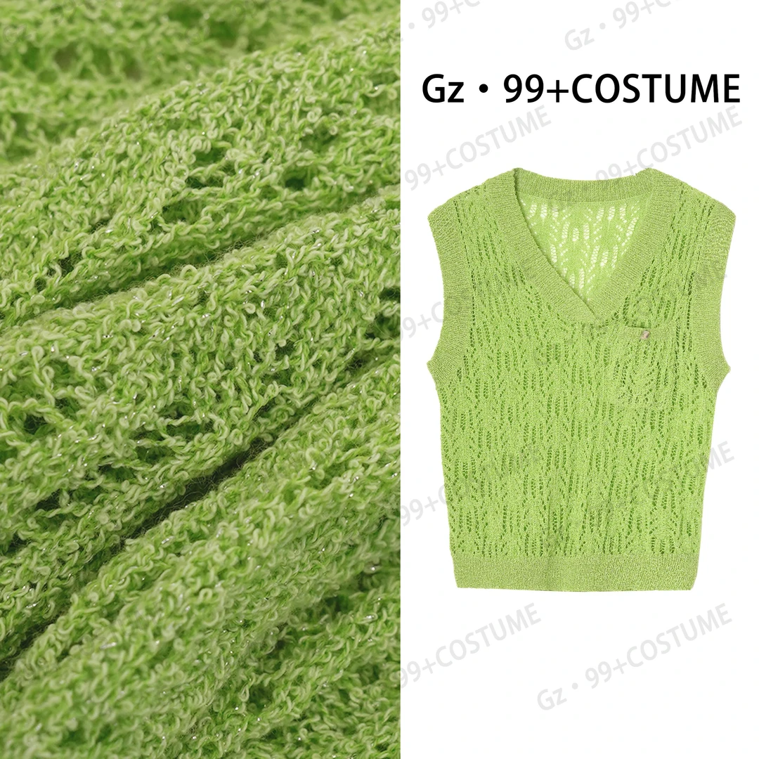 〖小九推荐〗姿意出色2025夏季时尚气质无袖镂空针织衫-T8888