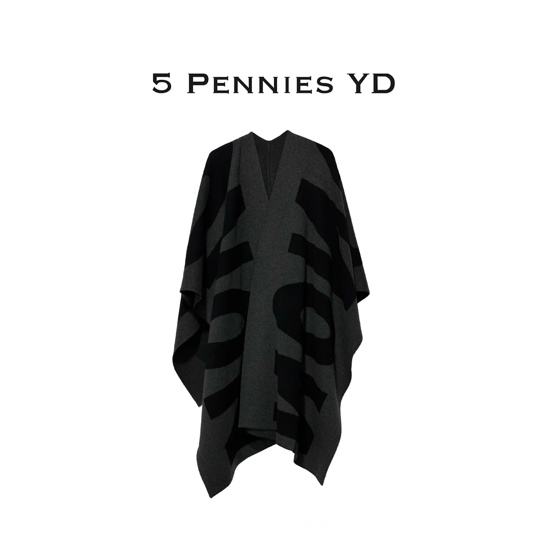5 PENNIES YD设计师款原创秋季时尚百搭休闲字母披肩（精选联盟）