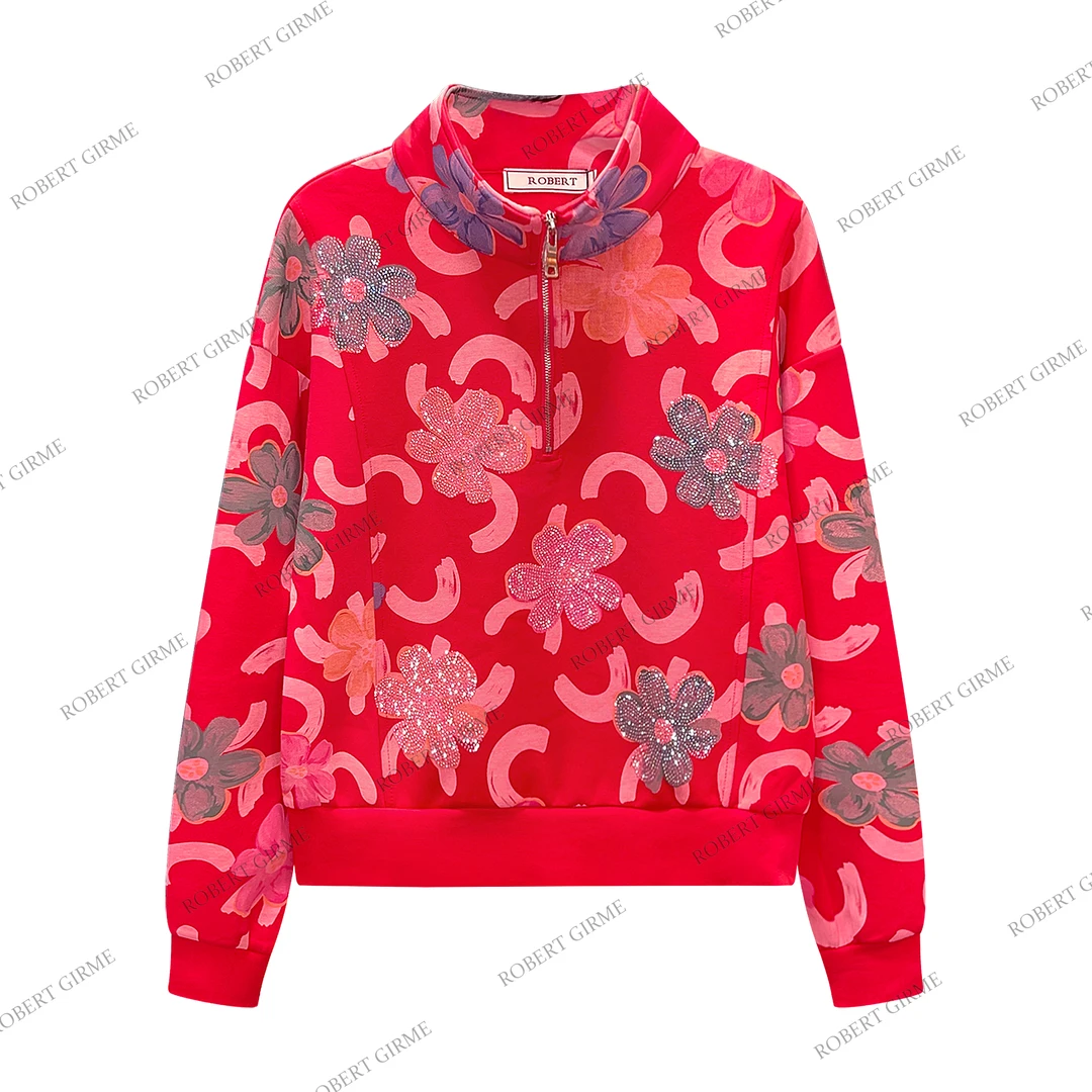 轻微瑕疵处理秋季设计师款轻奢重工烫钻上衣#7215