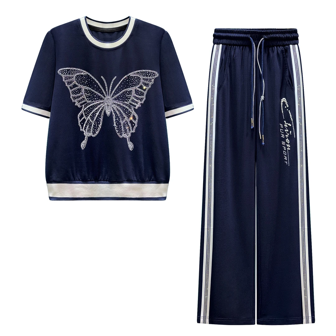 Robert Girme夏款时尚轻奢重工休闲蝴蝶套装#2014/2015