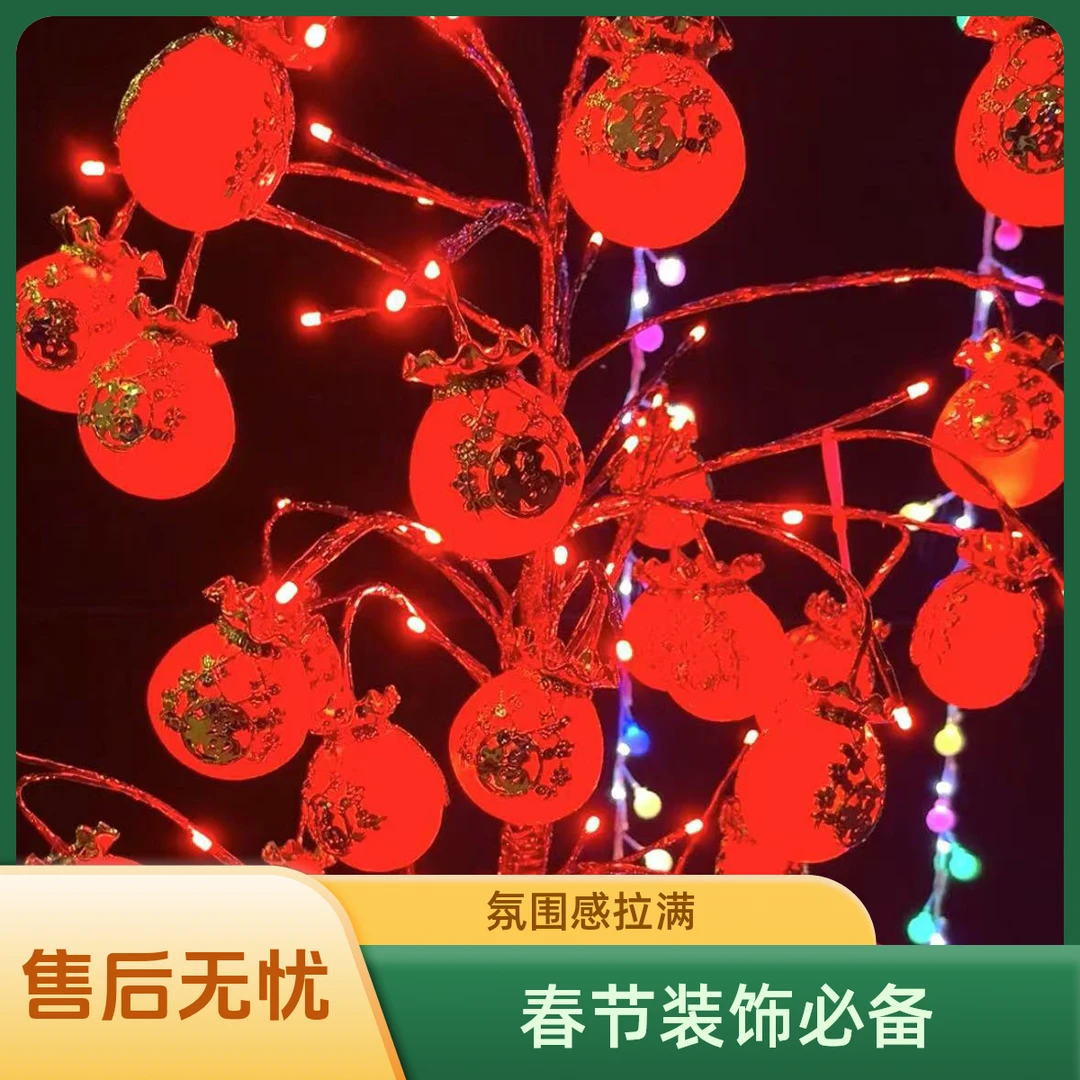 春节氛围红灯笼LED灯串新年房间阳台装饰彩灯福袋树灯
