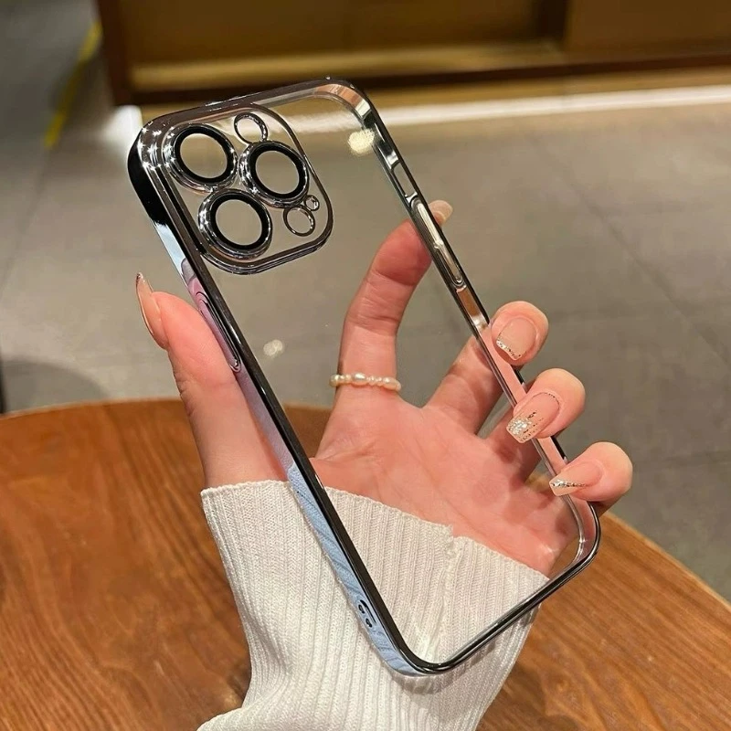 适用苹果15超薄手机壳高级感iPhone14promax全包镜头膜防尘手机壳