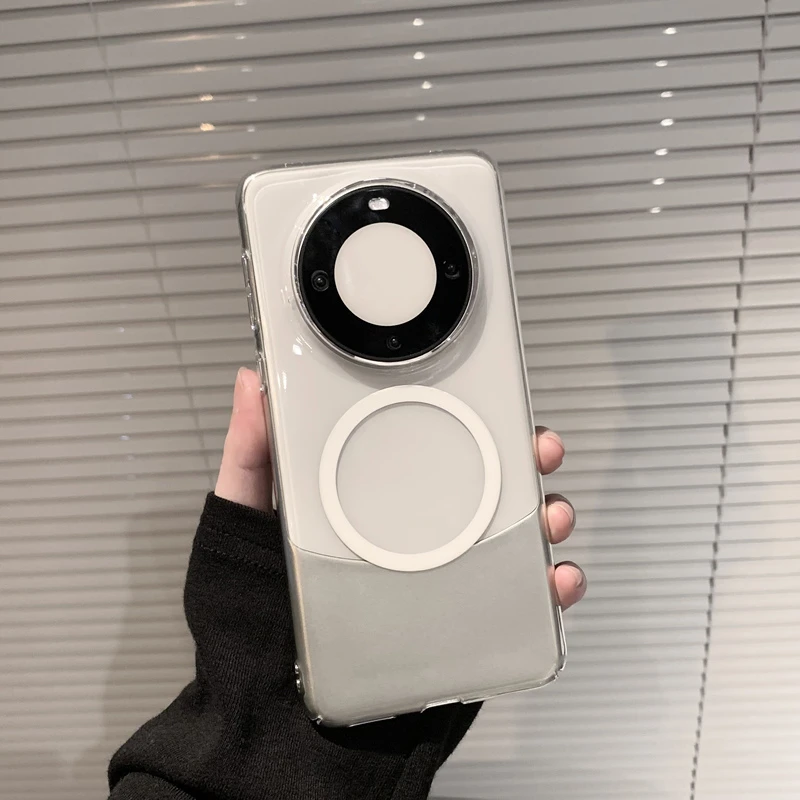 透明磁吸适用华为Mate60Pro手机壳mate60高级感mate60pro+ 简约男