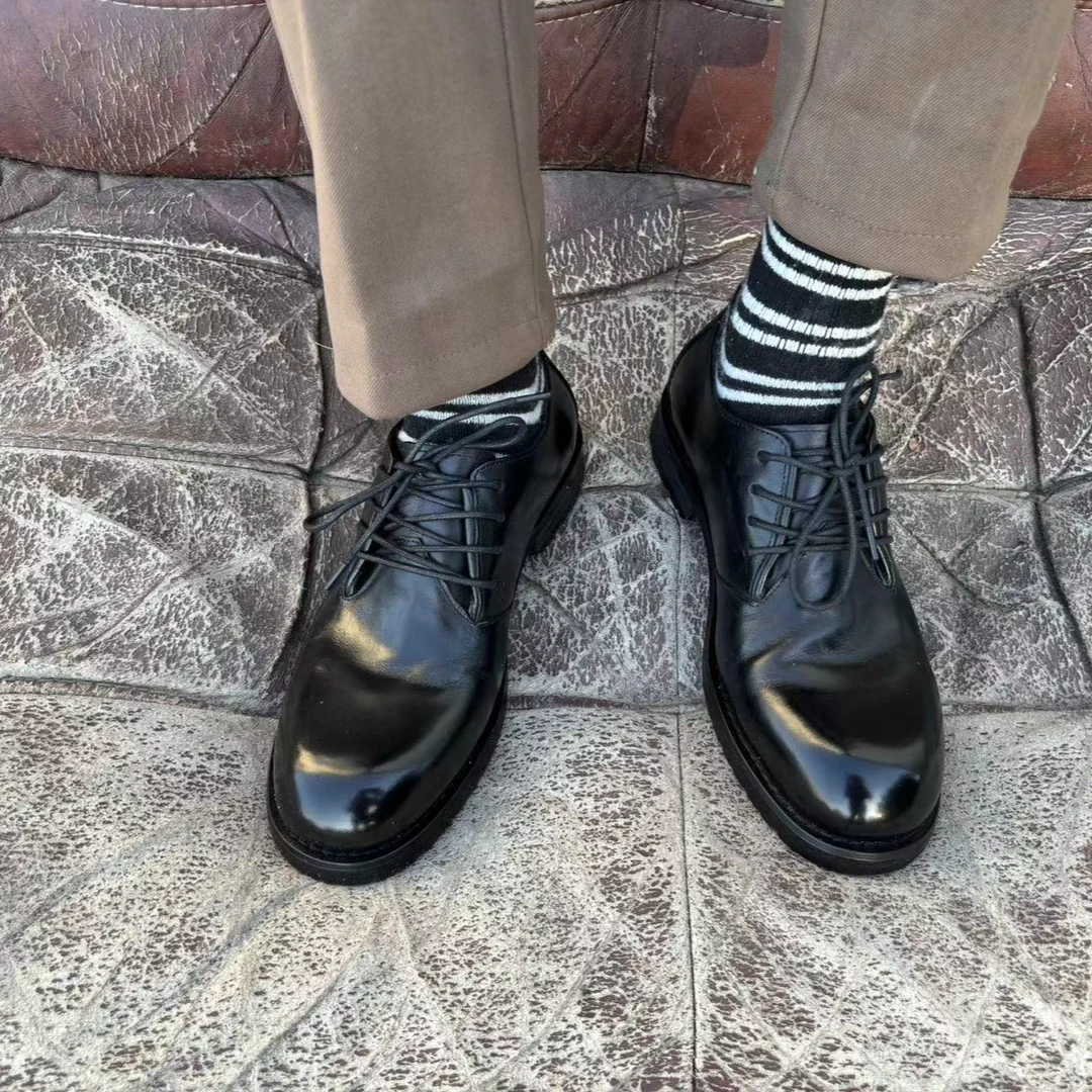 沙漠德比英伦风男士马皮真皮系带男鞋纯手工经典百搭时尚