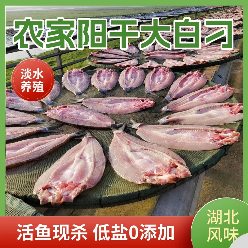 湖北特产淡水大白鱼干翘嘴白鱼干低盐风干鱼阳干鱼大白刁
