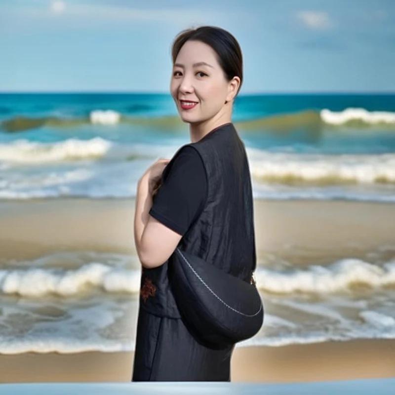 香云纱龟裂纹桑蚕丝斜跨包时尚百搭简约大气黑色经典单肩包女士