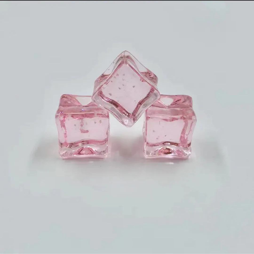 【一包9个】18*18mm夜光星仿真空细闪冰块  小摆件手工diy