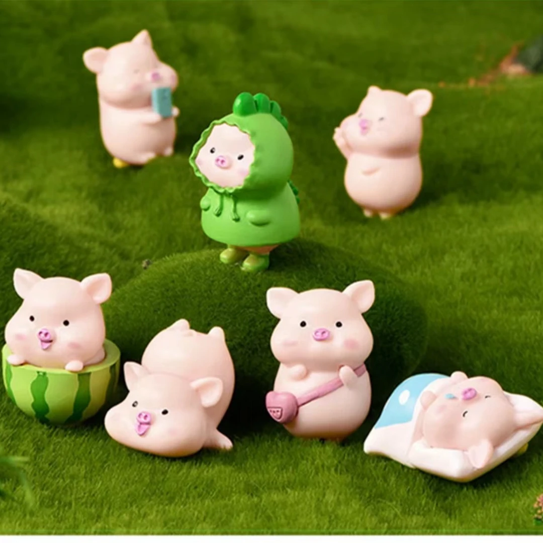 【九宫格-直播现拆】微缩小摆件可爱小猪摆件展示