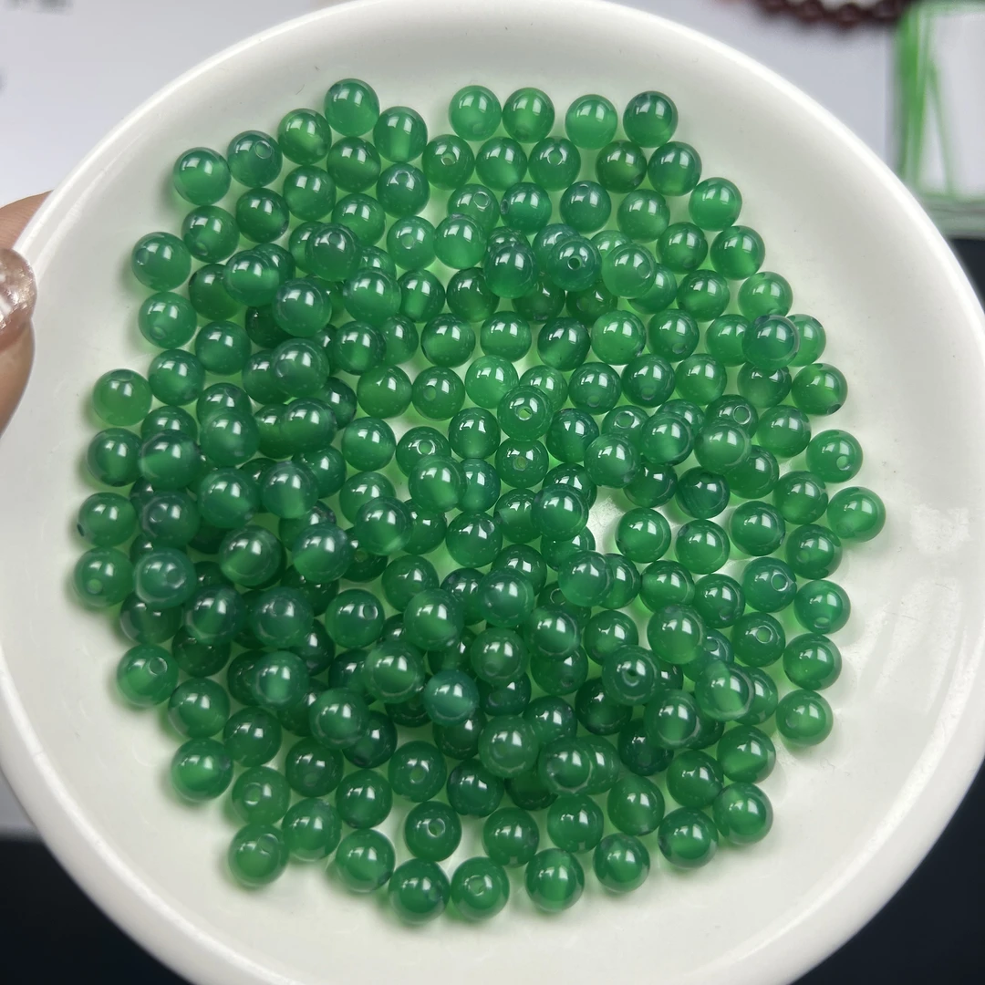 天然散珠W436高冰阳绿6mm*50颗