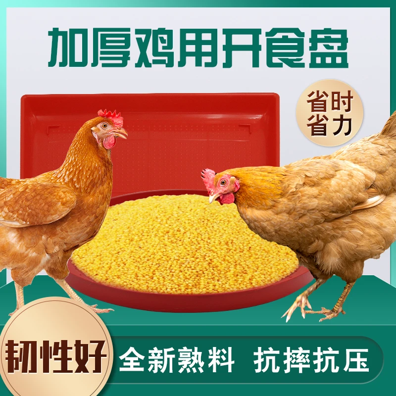 鸡用开食盘雏鸡饲料圆形加厚饲料盘养殖场鸡鸭鹅育稚喂料大号食盘