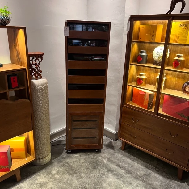 158*46茶室设计牙科柜老槠木落地新中式置物立柜