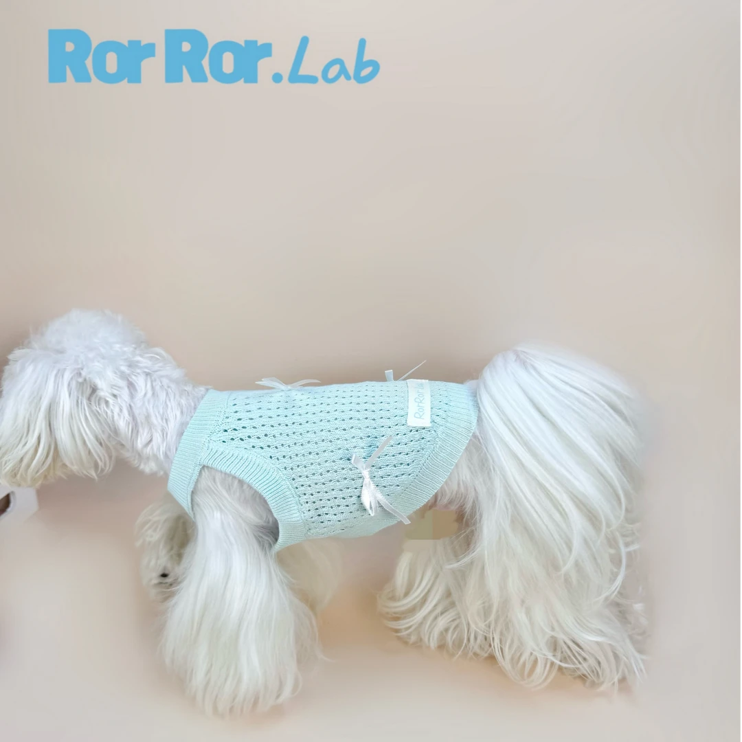RorRor.Lab“茉莉奶白”秋季针织系列挂脖背心宠物服饰猫咪狗狗服饰