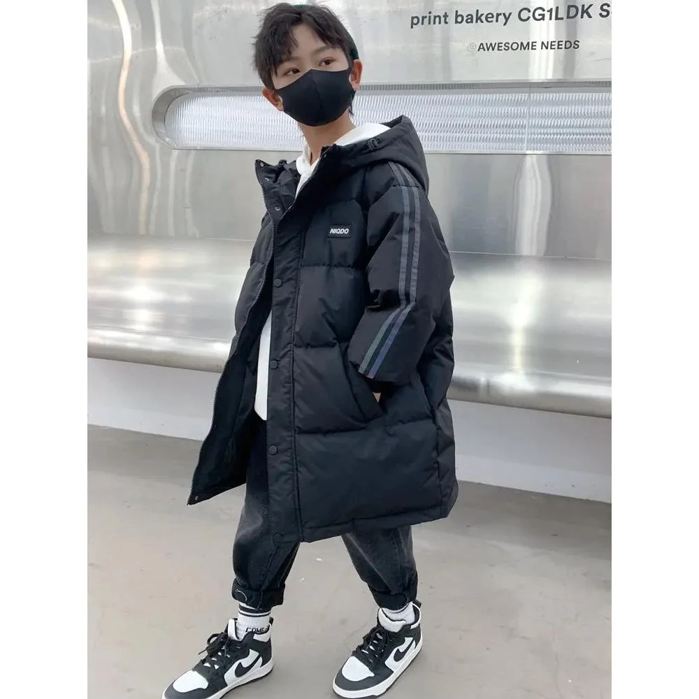 波司澄羽绒服羽绒棉服中长款2023新款洋气男孩中大童女童