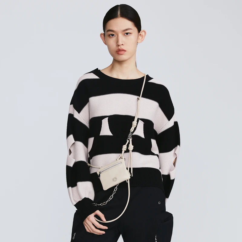 H.Genteel/荷高【商场同款】立体彩色条纹毛织套头毛衫GCC11650580