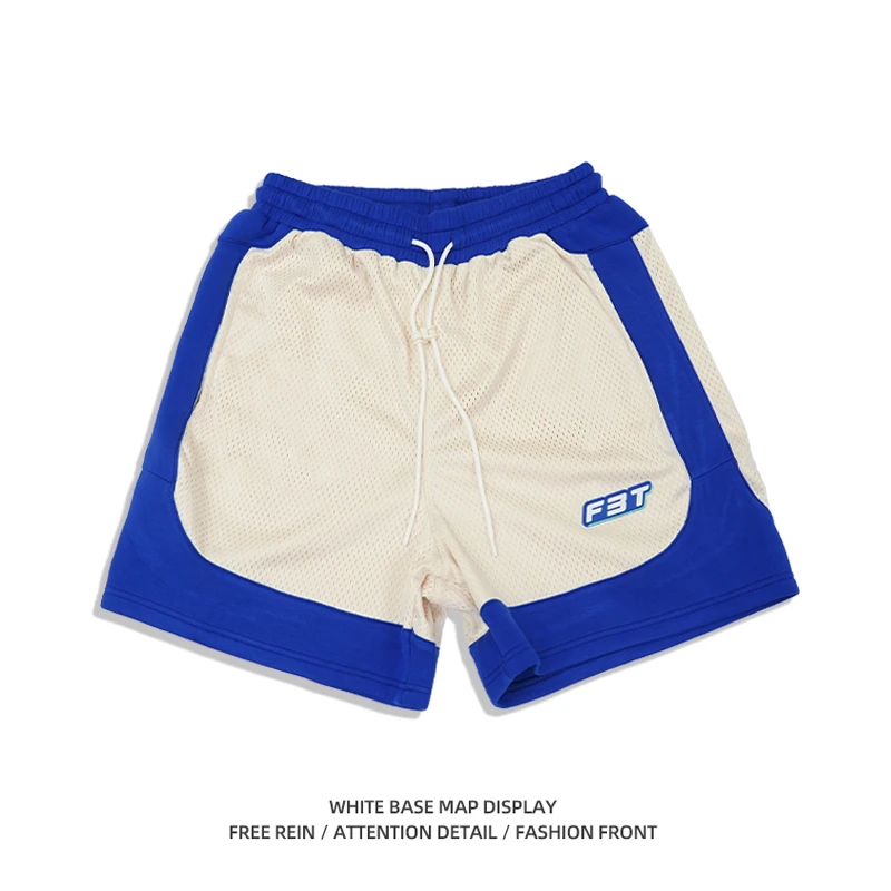 FIND BETTER新款太空棉拼网短裤美式训练运动休闲透气不过膝短裤