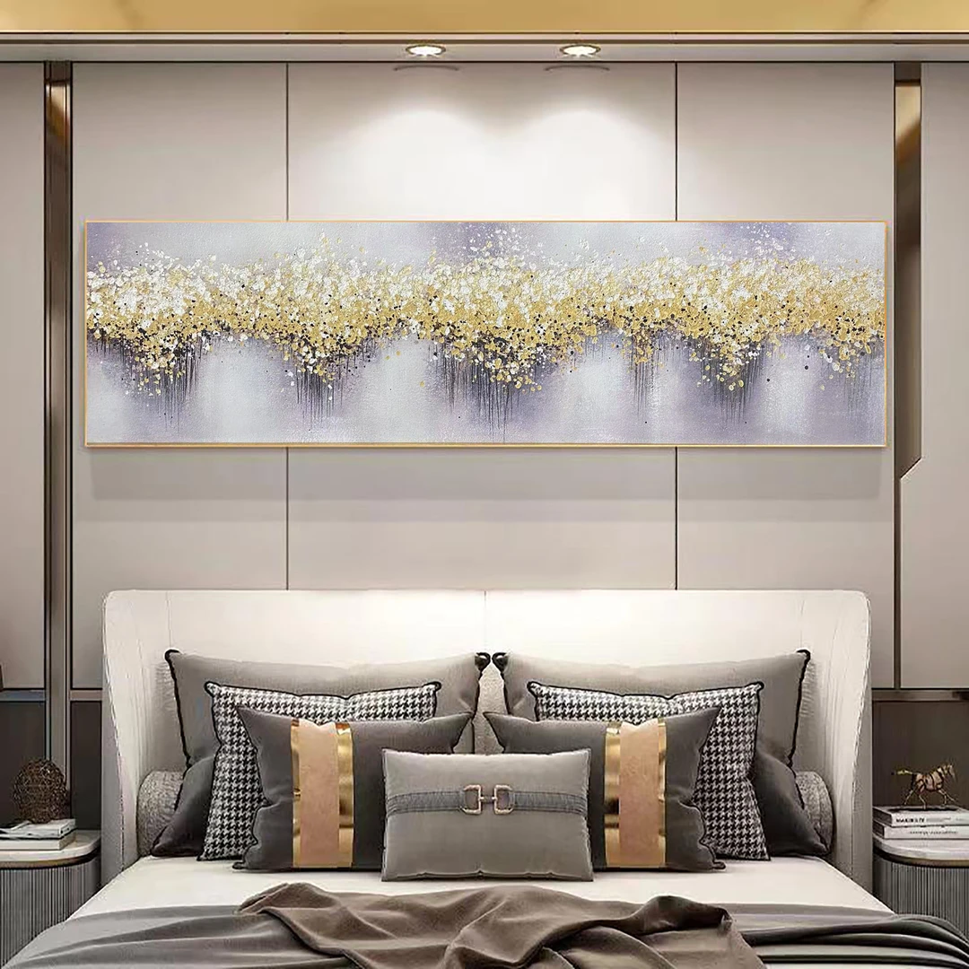 CT  555-18  流光溢彩手绘添笔油画装饰画沙发背景挂画40/150