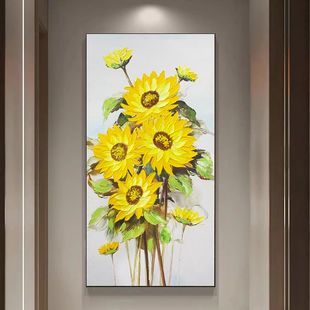 XG 706 向日葵过道玄关装饰画手工油画玄关画80/160