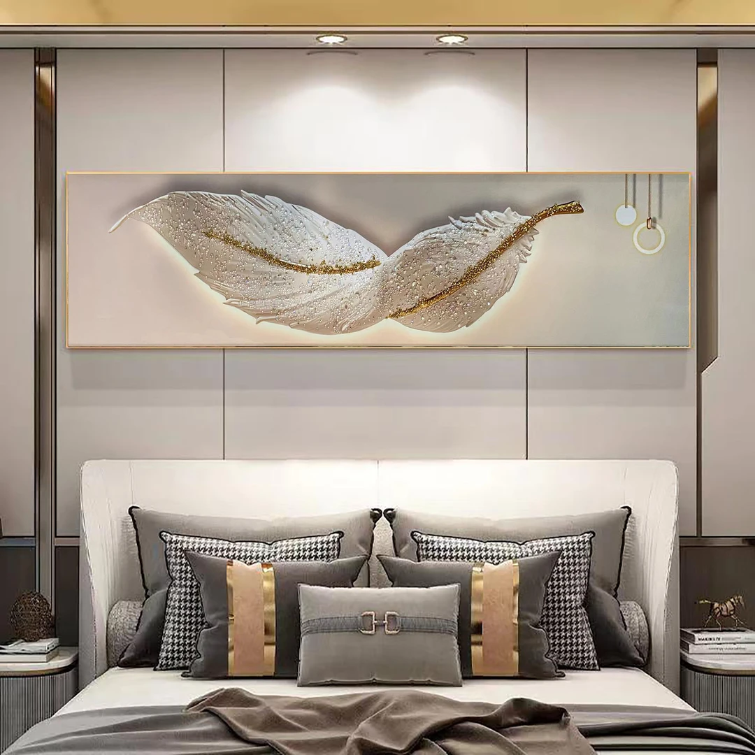 C 26 羽你一生 床头装饰画现代简约晶瓷带钻铝合金装裱150/40