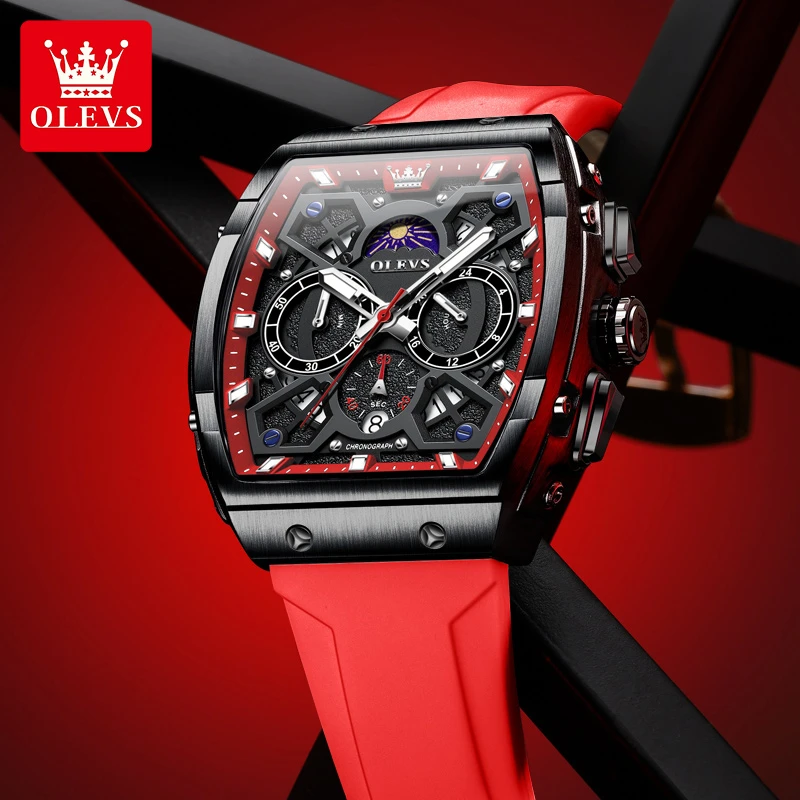 2025爆款男士手表男款正品牌机械表全自动防水酒桶形石英腕表十大