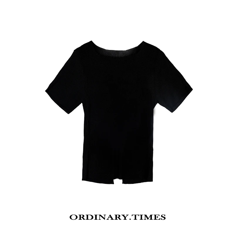 ORDINARY.TIMES【黑客】简约通勤后衩T恤 /OT0557