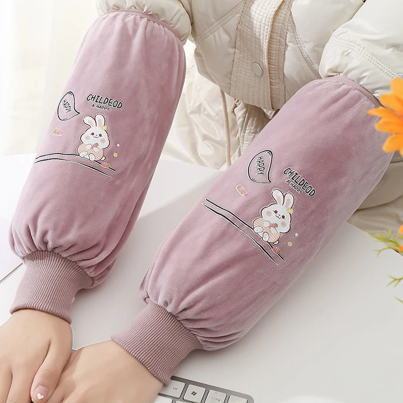 新款可爱兔子袖套秋冬季防污护袖女家务干活上班套袖学生耐脏手袖
