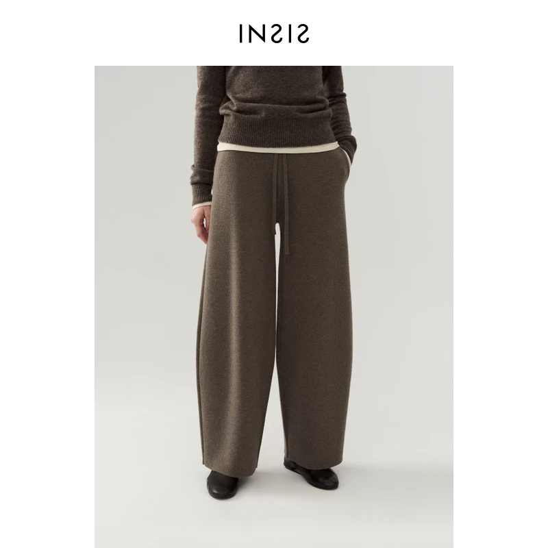 INSIS FEMME800g重磅RWS100%澳洲美丽诺羊毛冬弧形裤FN24412701