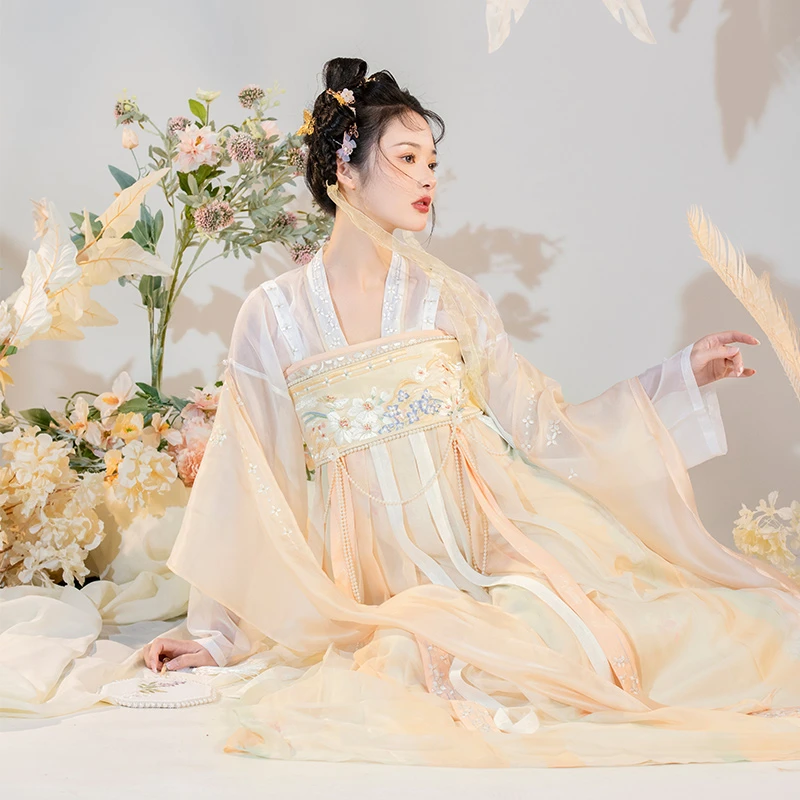 【特惠微瑕】重回汉唐  轻水瑶  齐胸襦裙腰封原创唐制日常春夏女