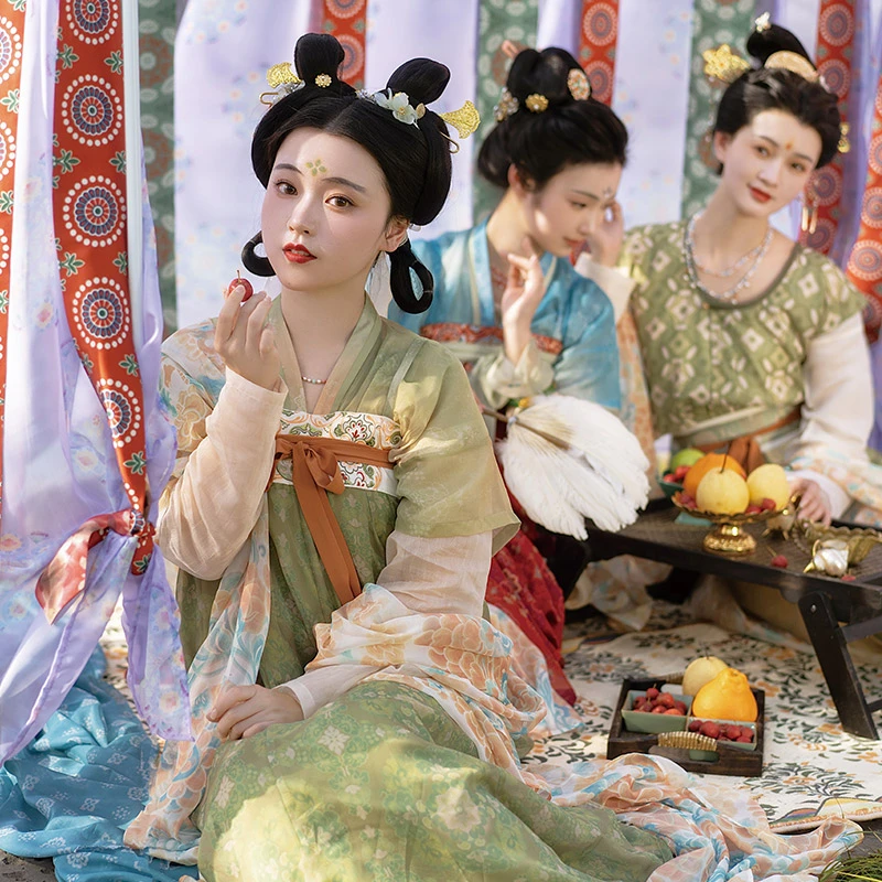 重回汉唐 大唐芙蓉 唐制汉服春夏日常姐妹装中国风