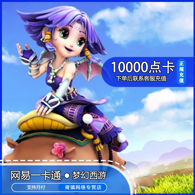 （可月付）网易一卡通10000点卡充值梦幻西游卡大话西游密新手包