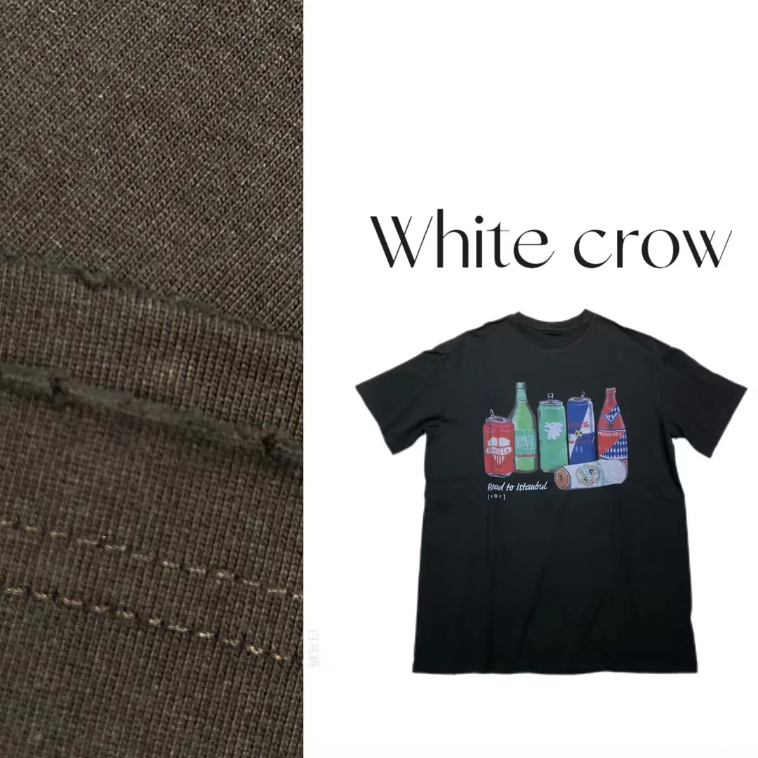 白乌鸦【瓶子短袖】短袖 7128宽松印花圆领