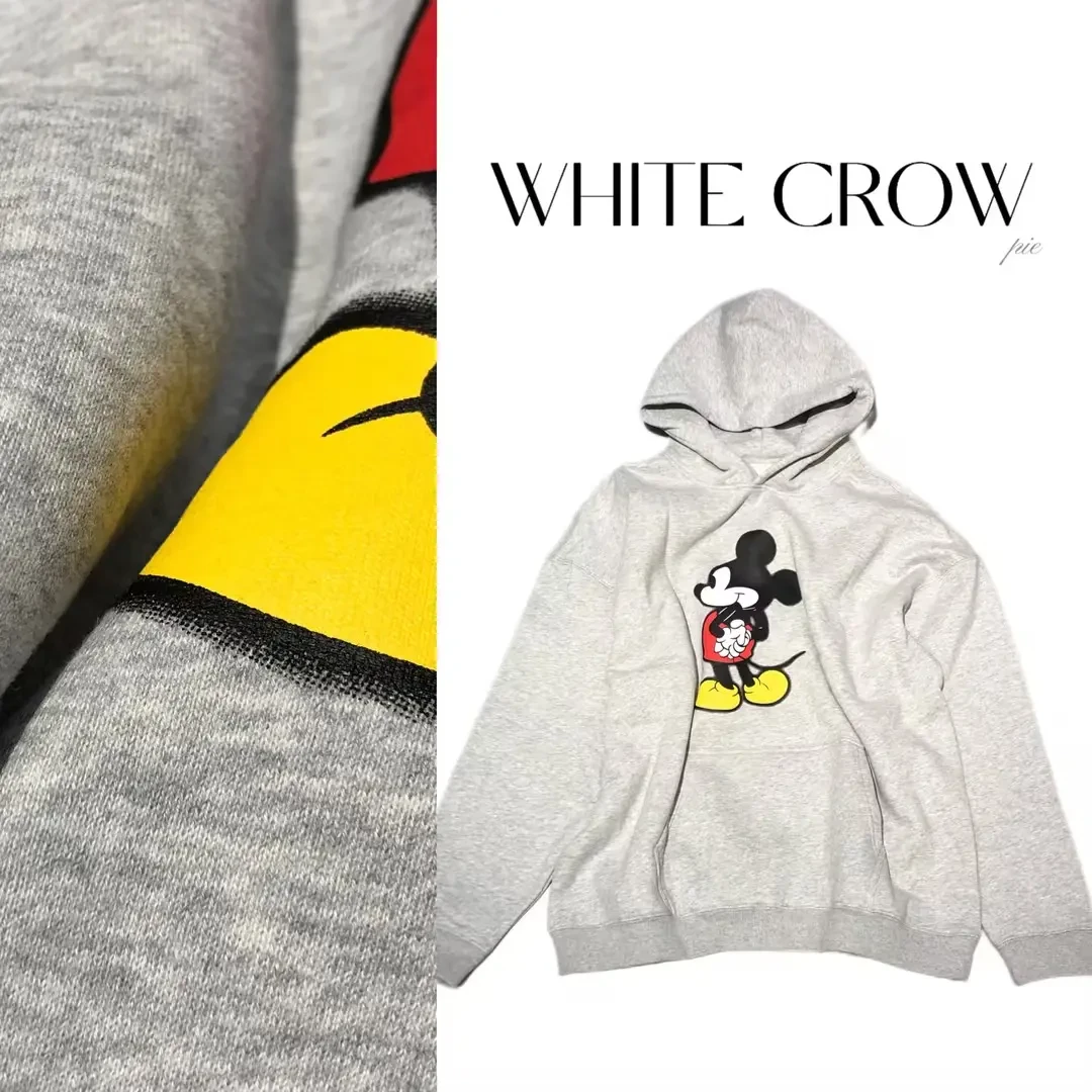 白乌鸦【翘脚小奇】连帽卫衣 时尚休闲宽松情侣 7318