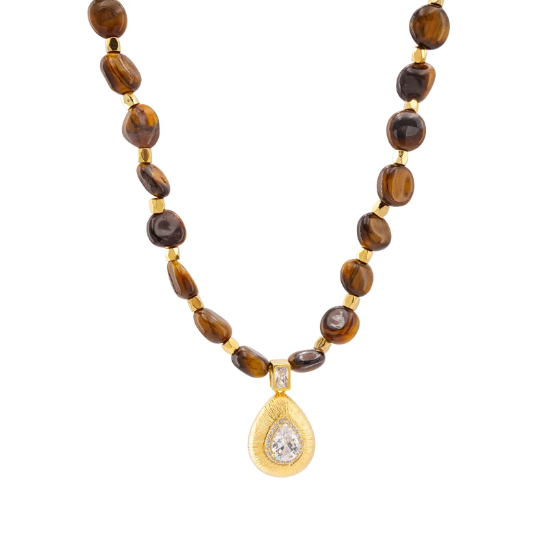 铜项链 虎眼石叠戴项链小众设计感颈链CY4DX54025